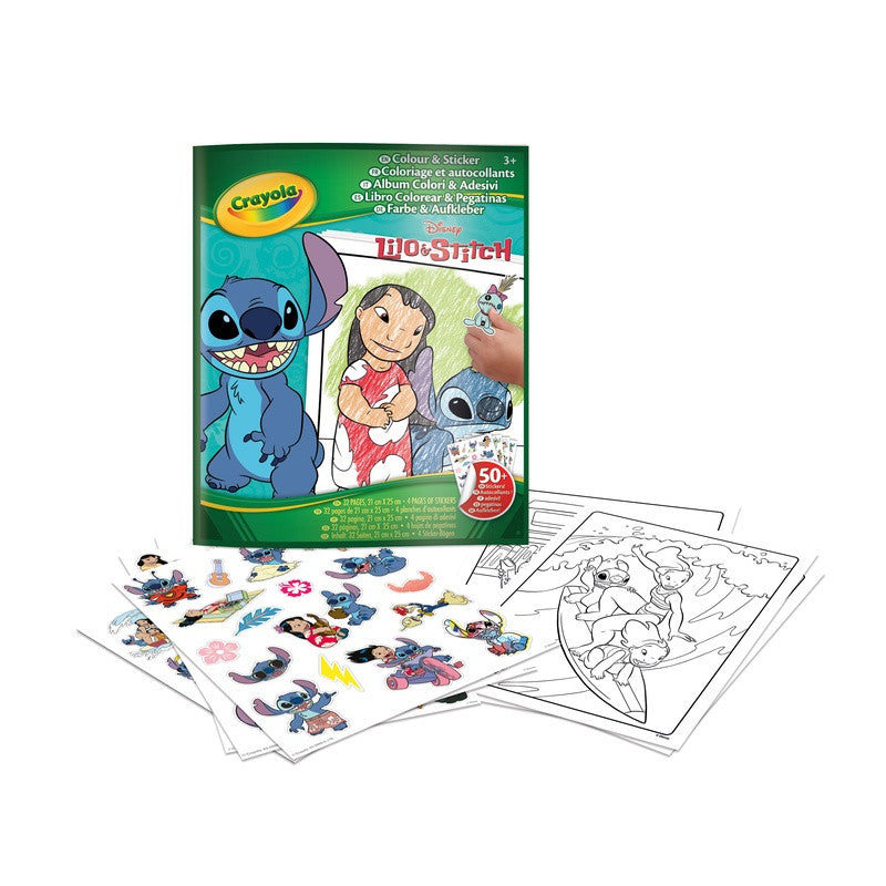 CRAYOLA Disney Lilo & Stitch Color & Sticker Pad – Mess-Free Creative Activity Set