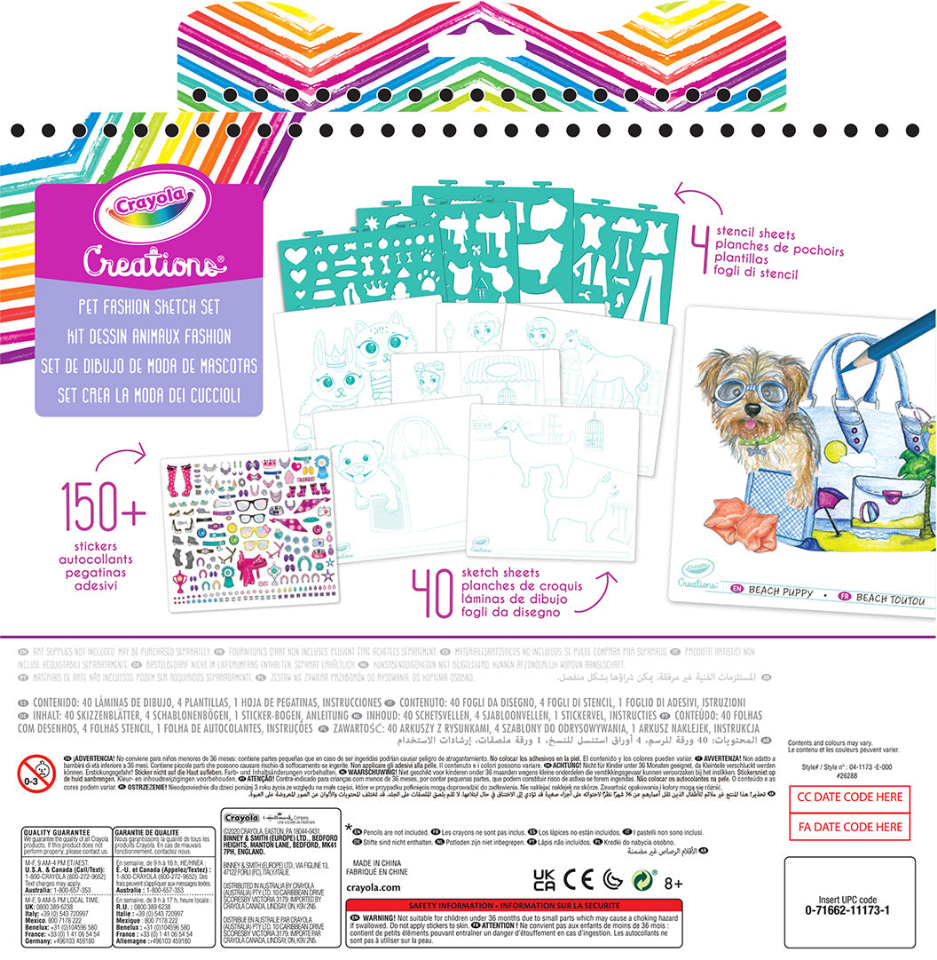 CRAYOLA CREATIONS PETS FASHION SKETCH SET