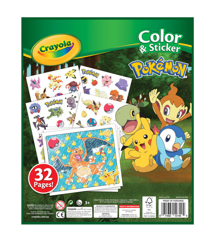CRAYOLA LLC Crayola Pokemon Color and Sticker Book Unisex, 3-4 Years - Image 3
