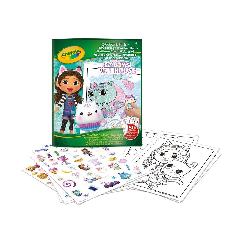 CRAYOLA Gabby’s Dollhouse Color & Sticker Activity Set – Mess-Free Creative Fun