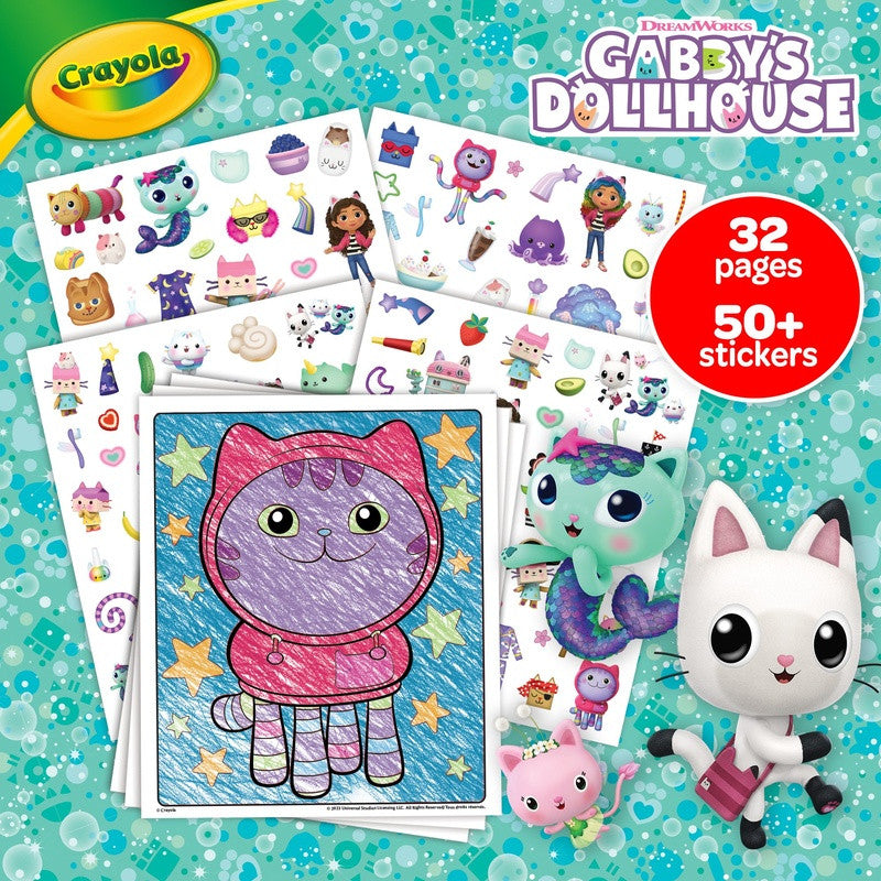 CRAYOLA Gabby’s Dollhouse Color & Sticker Activity Set – Mess-Free Creative Fun - Image 3