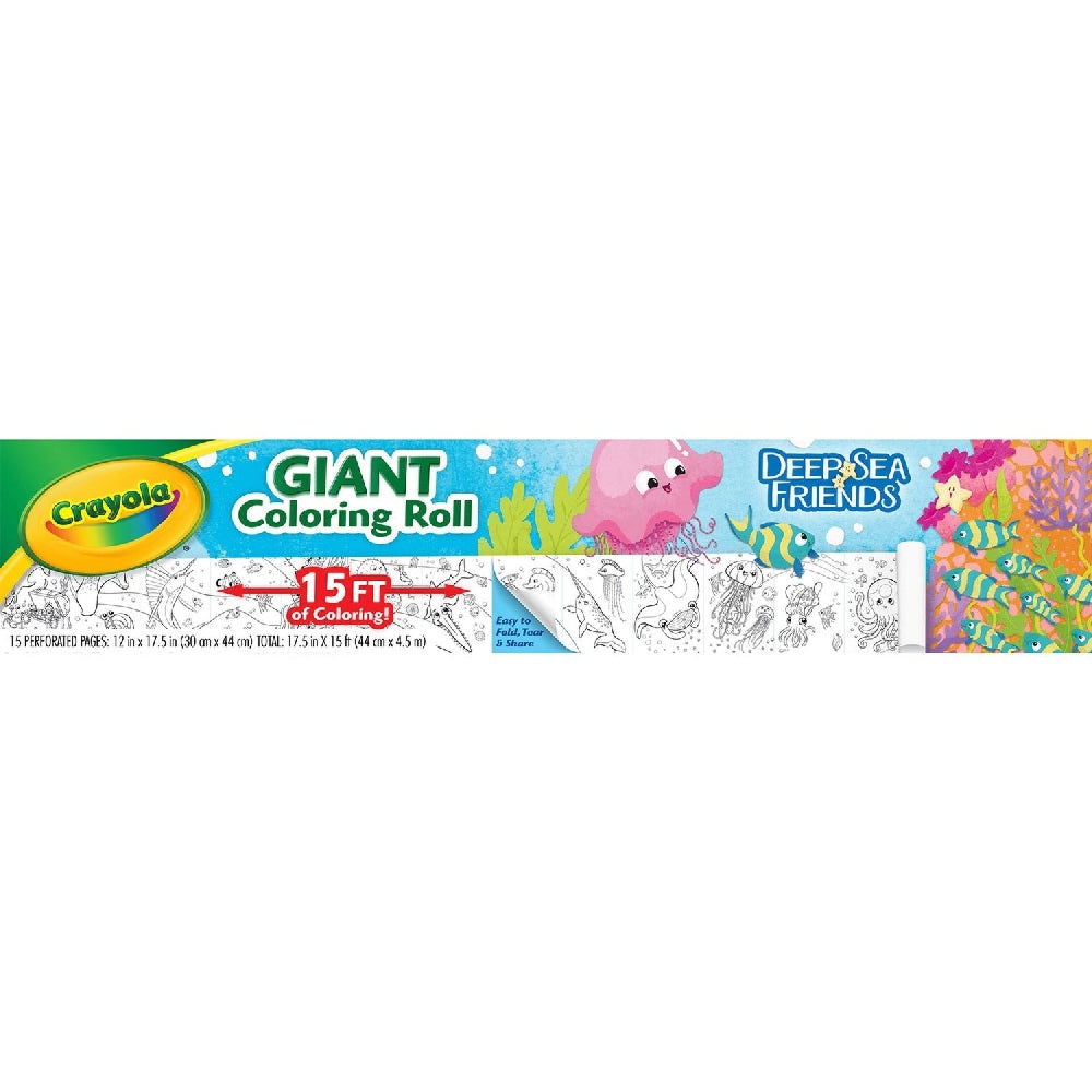 CRAYOLA LLC Crayola Deep Sea Friends Giant Colouring Roll Unisex, 3+ Years