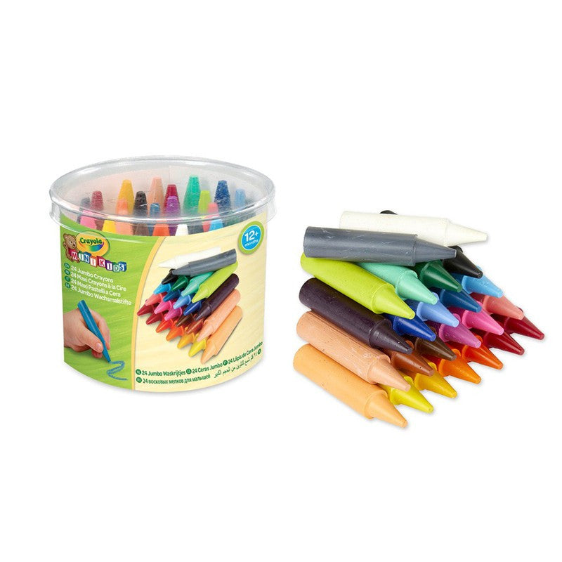 CRAYOLA Mini Kids Jumbo  Easy Grip, Colorful Crayons  for Creative Fun – 24 Colors