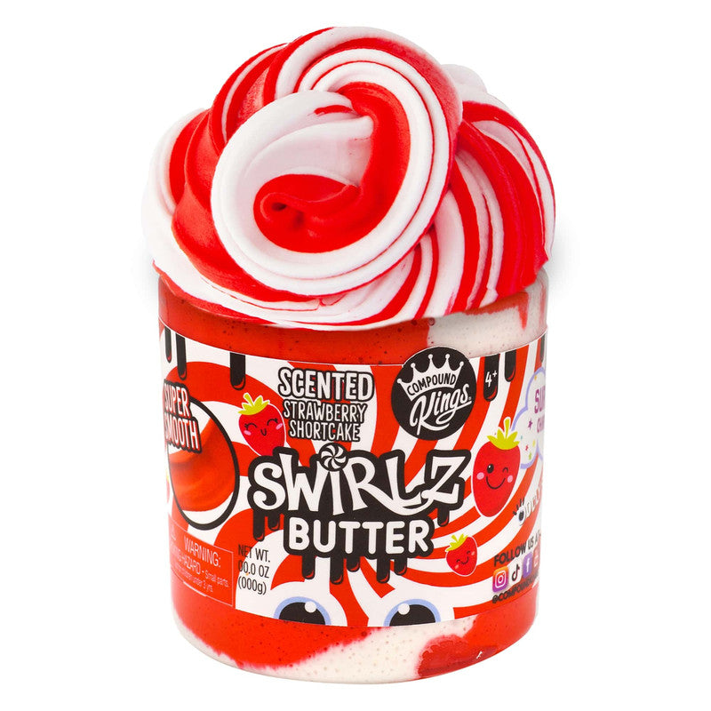 Compound Kings SWIRLZ BUTTER 4 INCH JAR RED & WHITE – Strawberry Shortcake Scent for Kids 4+ - Image 2
