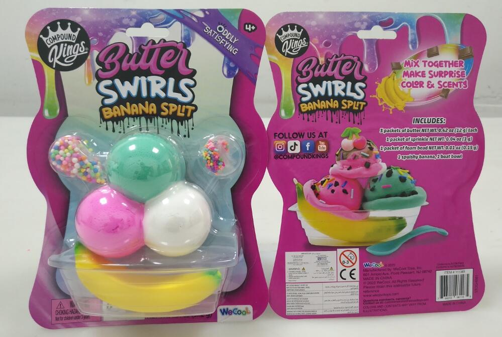 Compound Kings Banana Split Swirls Blister Slime for Kids 4+ - Image 2