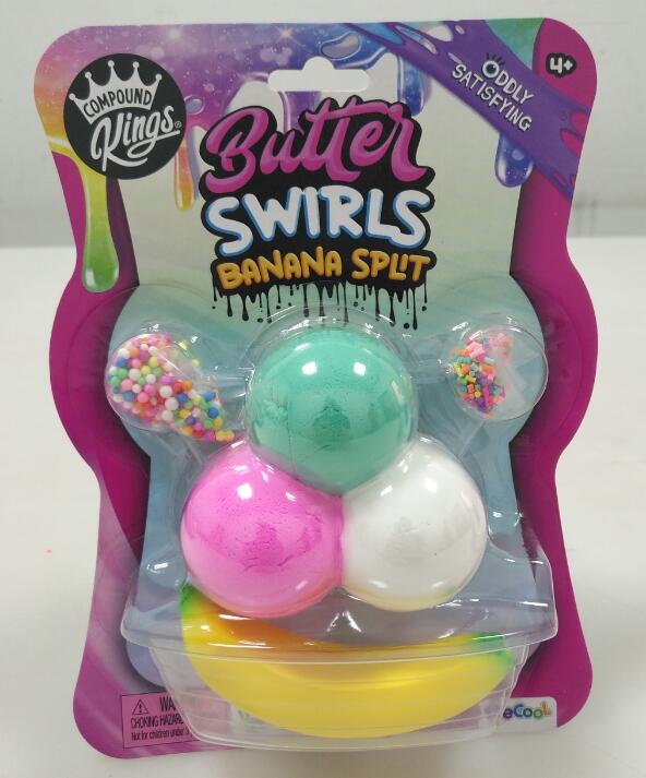 Compound Kings Banana Split Swirls Blister Slime for Kids 4+
