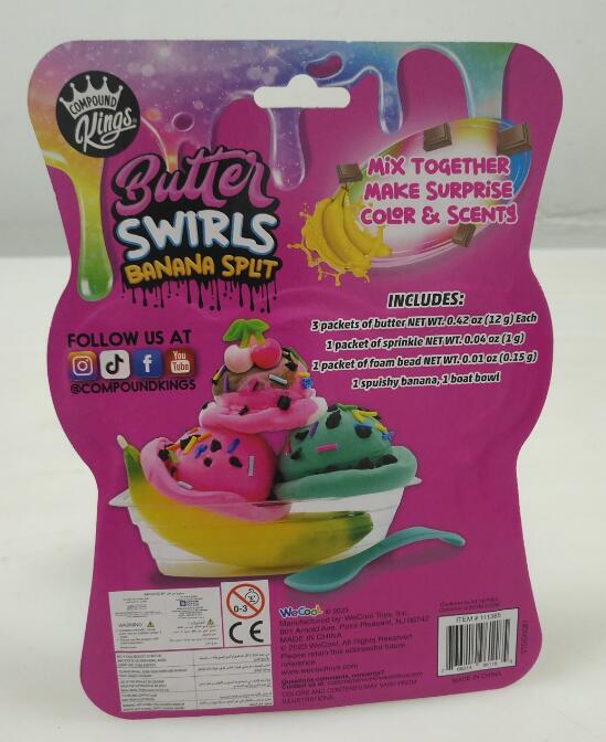 Compound Kings Banana Split Swirls Blister Slime for Kids 4+ - Image 3