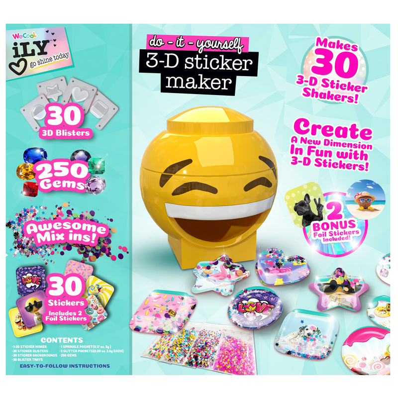 Ily DIY 3D Sticker Maker Deluxe Kit for Kids – Create Fun 3D Stickers with Gems & Glitter (6+) - Image 3