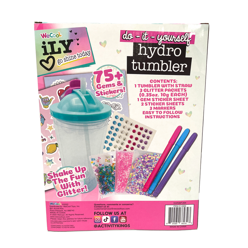 Ily DIY Hydro Tumbler Kit for Kids – Design and Personalize Trendy Tumblers with Glitter & Stickers (6+) - Image 5