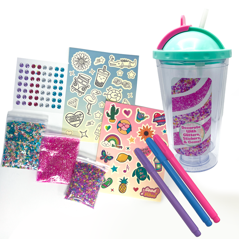 Ily DIY Hydro Tumbler Kit for Kids – Design and Personalize Trendy Tumblers with Glitter & Stickers (6+) - Image 2