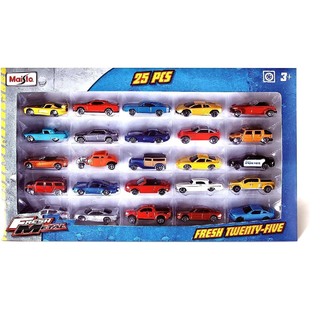 MAISTO DIECAST Maisto 3" Fresh Metal Assorted Diecast Car Boys, 3-4 Years, Pack of 25
