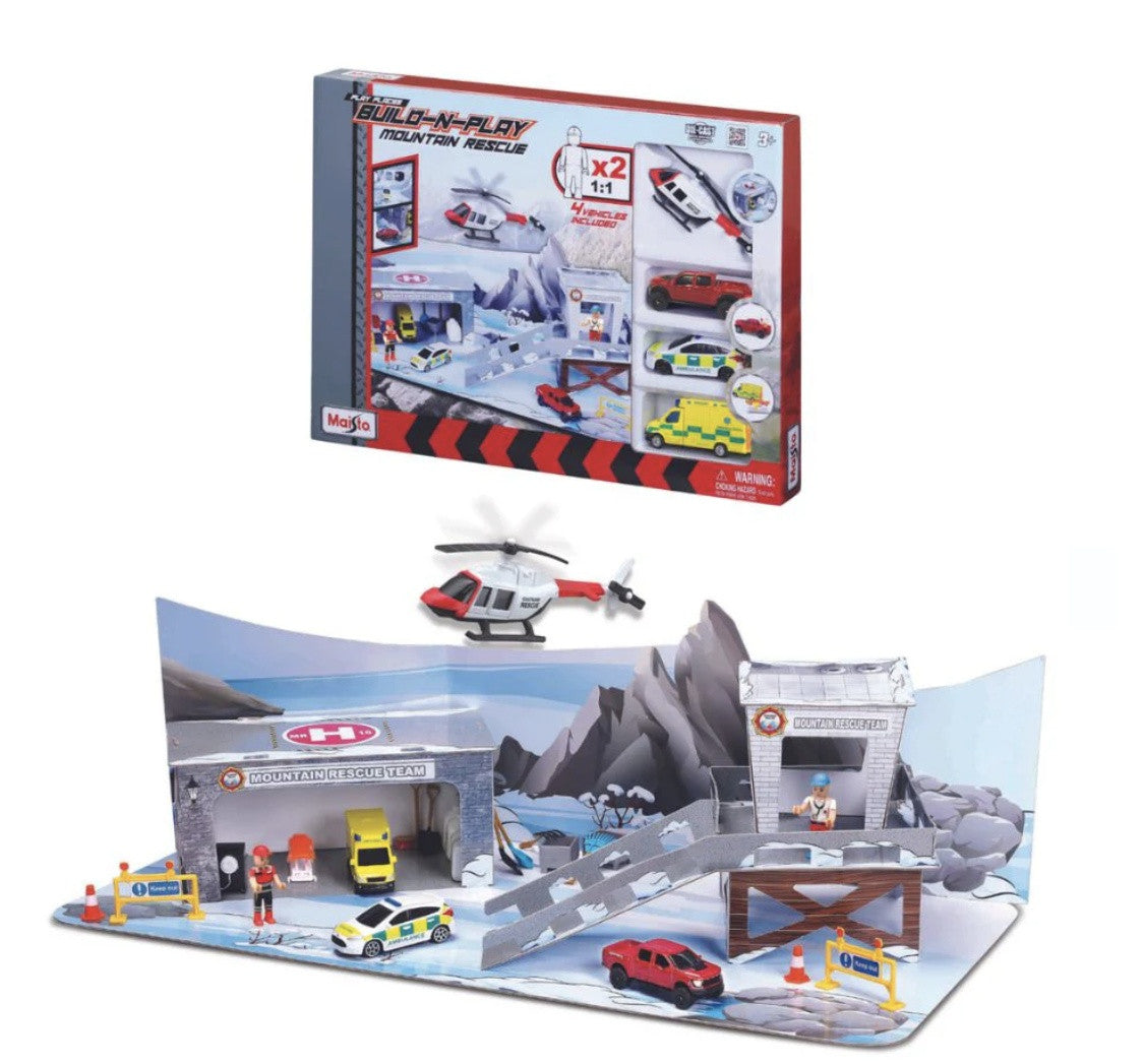 MAISTO DIECAST Maisto Build-N-Play Mountain Rescue Playset Unisex, 3-4 Years