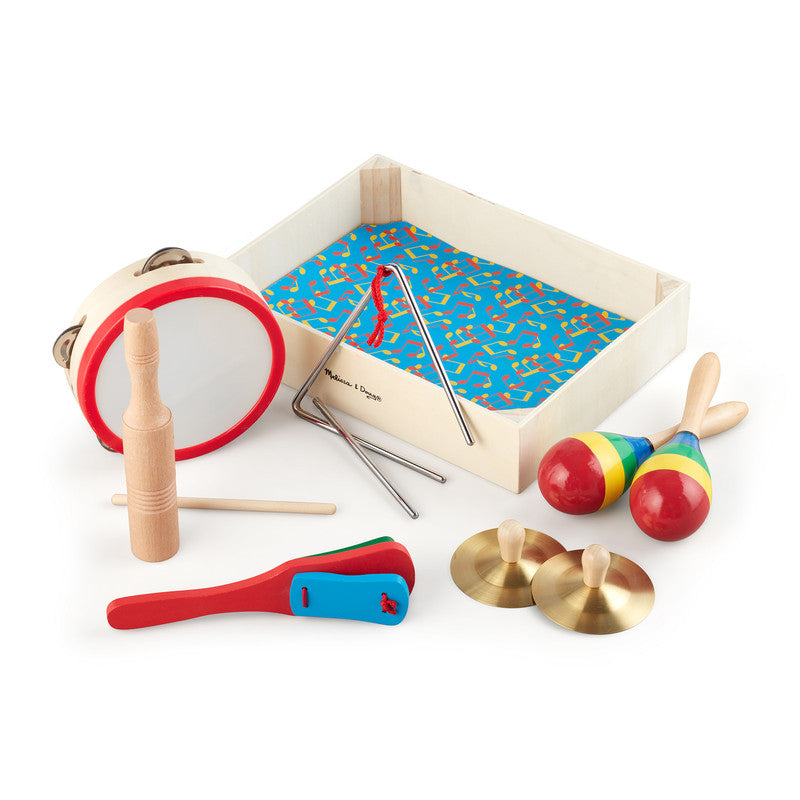 SMD _MELISSA & DOUG _SPIN MASTER Melissa & Doug Band-in-a-Box Clap! Clang! Tap! - 10-Piece Musical Instrument Set
