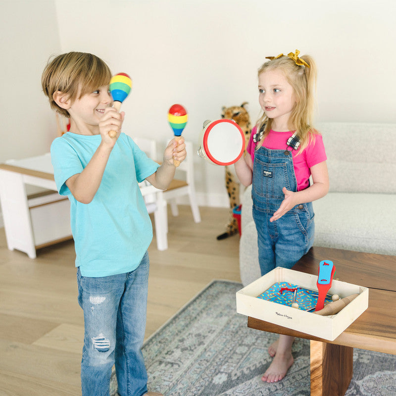 SMD _MELISSA & DOUG _SPIN MASTER Melissa & Doug Band-in-a-Box Clap! Clang! Tap! - 10-Piece Musical Instrument Set - Image 5