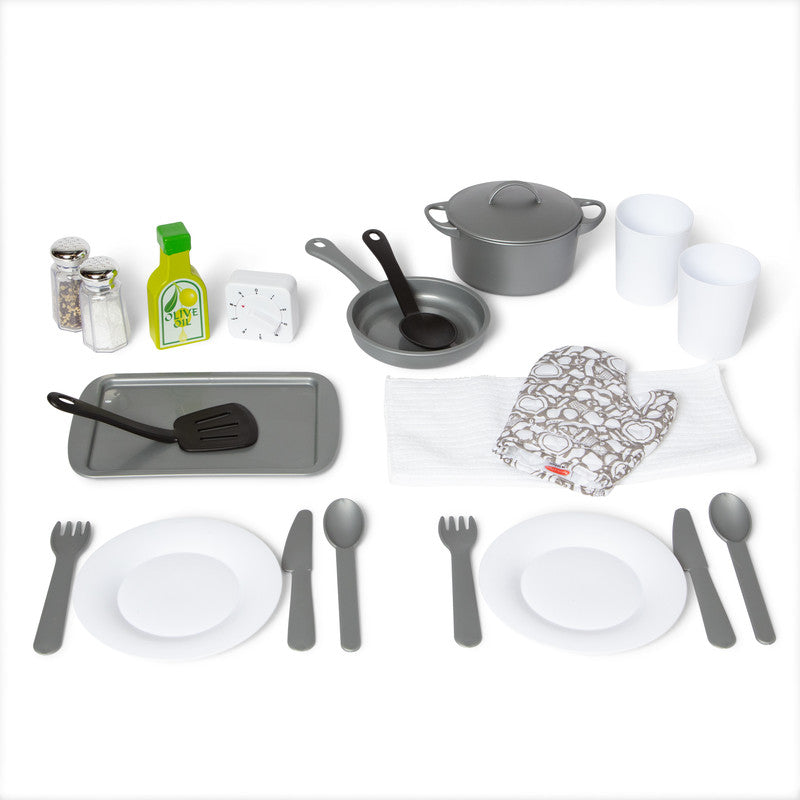 Melissa & Doug 22-Piece Play Kitchen Accessories Set - Utensils, Pot, Pans, and More