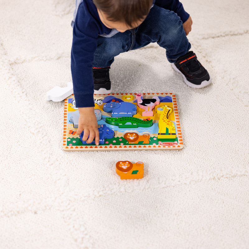 SMD _MELISSA & DOUG _SPIN MASTER Melissa & Doug Safari Wooden Chunky Puzzle - 8 Pieces - FSC Certified - Image 6