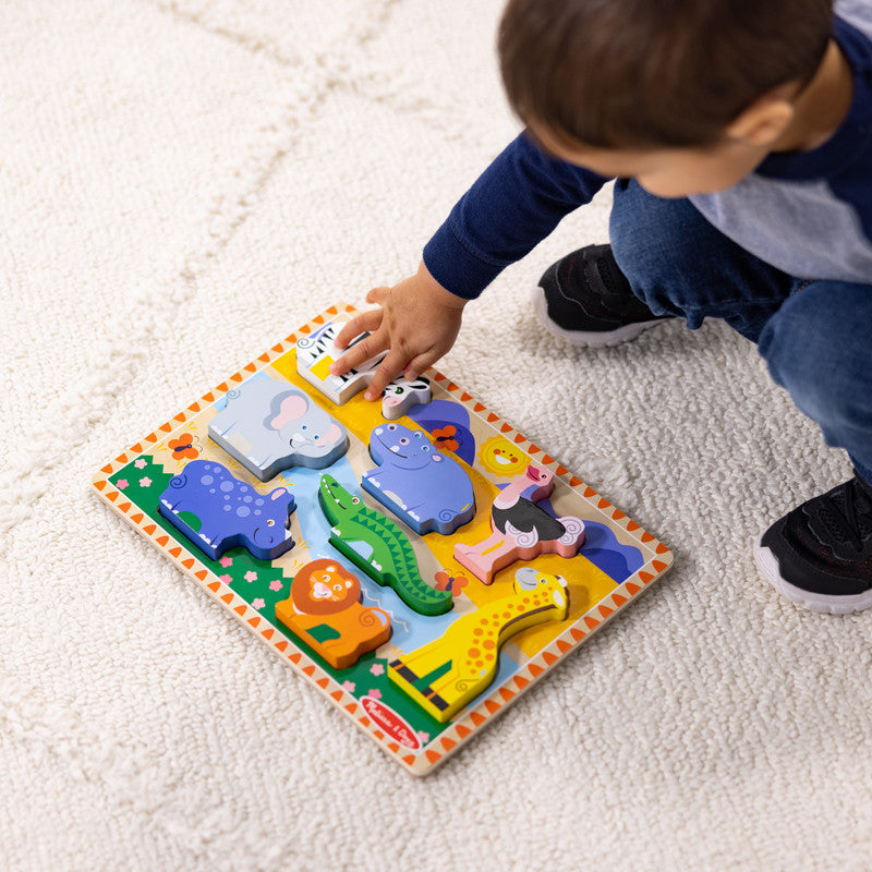 SMD _MELISSA & DOUG _SPIN MASTER Melissa & Doug Safari Wooden Chunky Puzzle - 8 Pieces - FSC Certified - Image 4