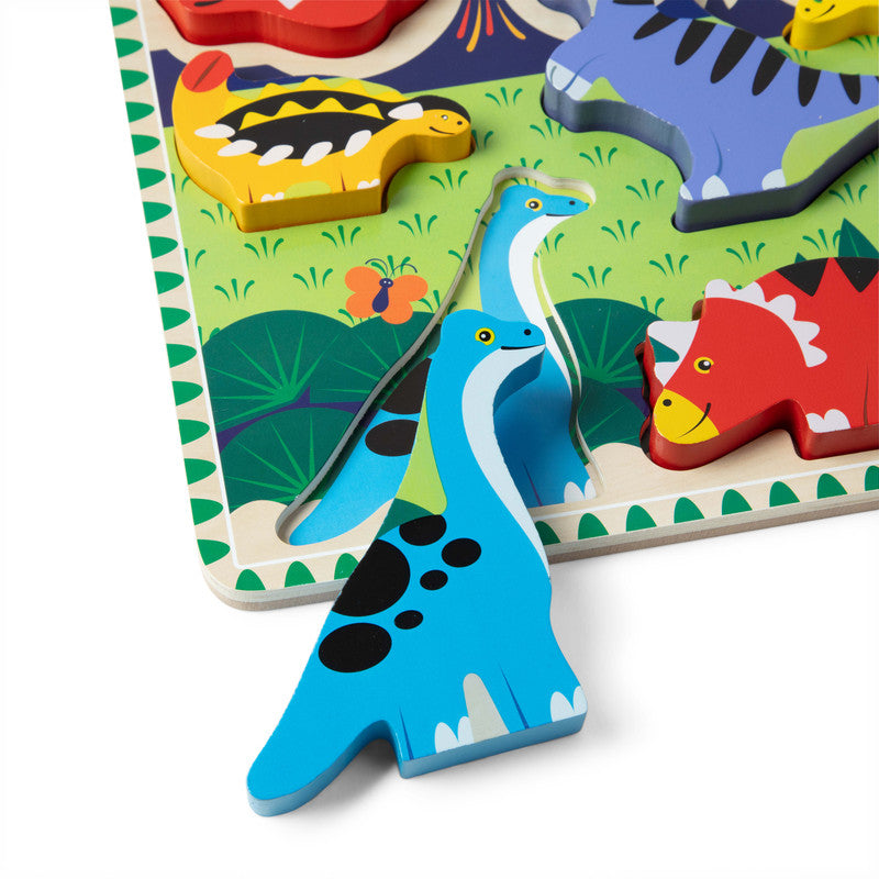 SMD _MELISSA & DOUG _SPIN MASTER Melissa & Doug Dinosaur Wooden Chunky Puzzle (7 pcs) - FSC Certified - Image 6