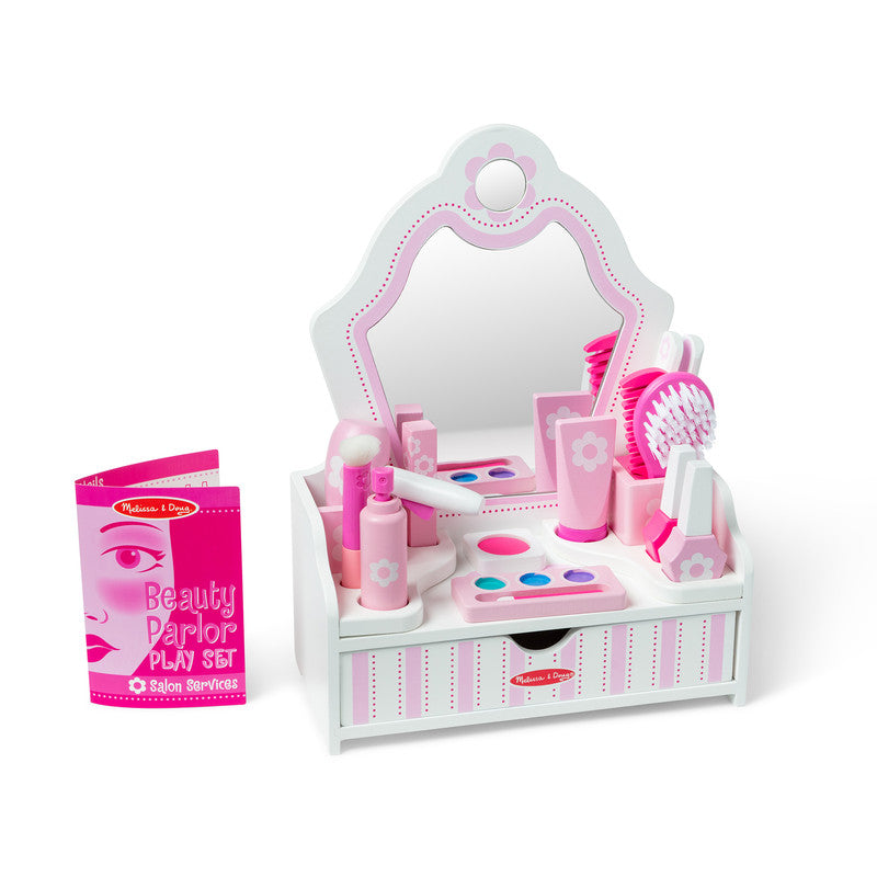 SMD _MELISSA & DOUG _SPIN MASTER Melissa & Doug Wooden Beauty Salon Play Set With Vanity and Accessories (18 Pieces) - Image 2