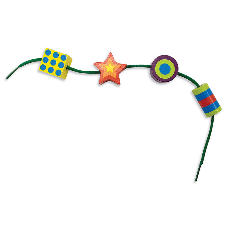 SMD _MELISSA & DOUG _SPIN MASTER Melissa & Doug Deluxe Wooden Lacing Beads - Educational Activity With 27 Beads and 2 Laces - Image 7