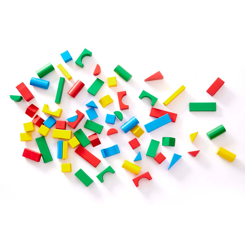 Melissa & Doug Wooden Building Blocks Set - 100 Blocks in 4 Colors and 9 Shapes - FSC Certified