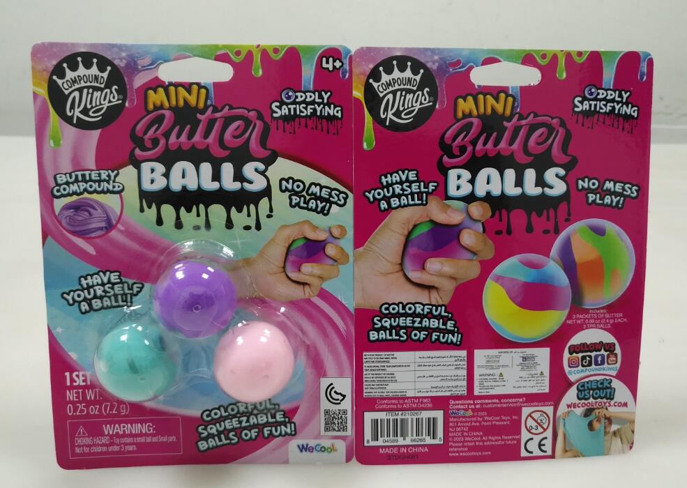 Compound Kings Mini Butter Balls Slime Kit for Kids – Squeezable Fun & Sensory Play (4+) - Image 2