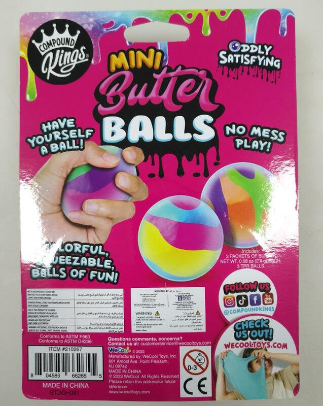 Compound Kings Mini Butter Balls Slime Kit for Kids – Squeezable Fun & Sensory Play (4+) - Image 4