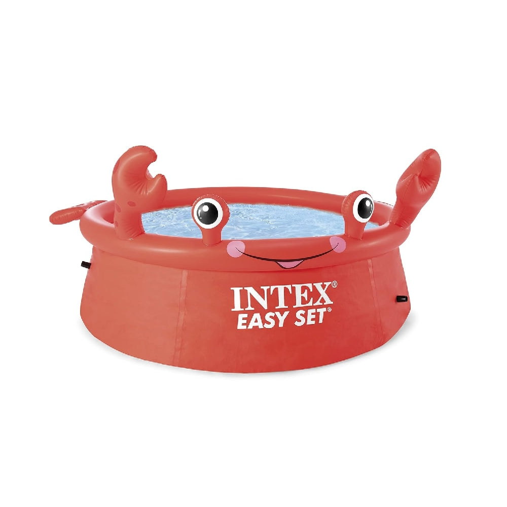 INTEX 6ft Happy Crab Easy Set Pool – Friendly Red Crab Character Inflatable Splash Pool for Kids