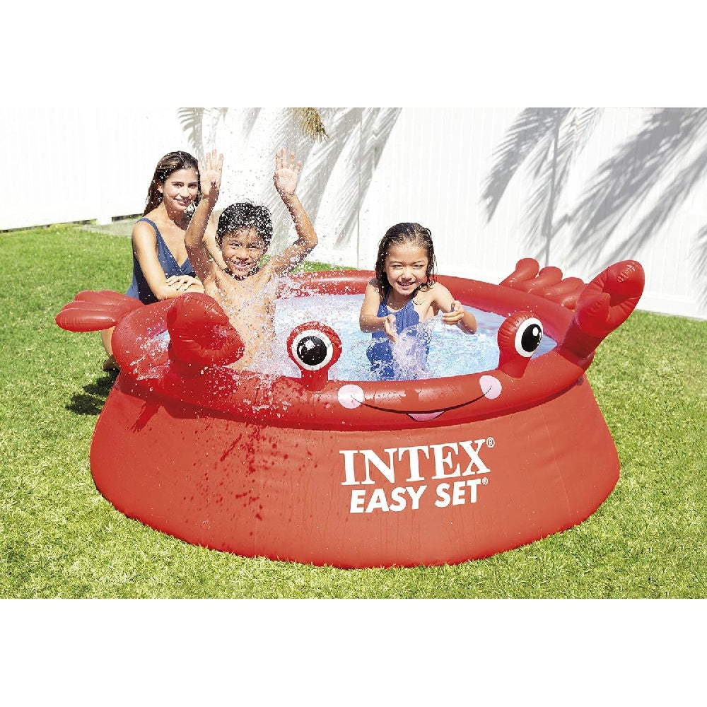 INTEX 6ft Happy Crab Easy Set Pool – Friendly Red Crab Character Inflatable Splash Pool for Kids - Image 2
