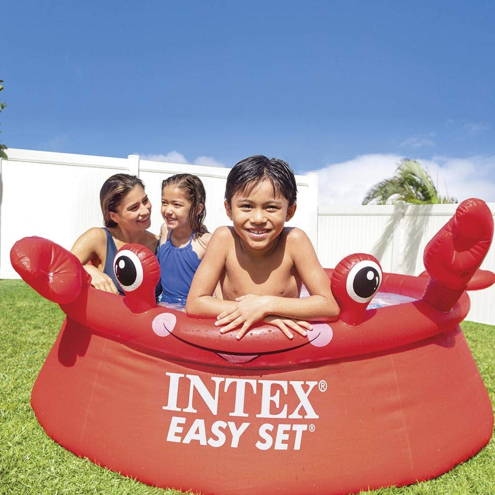 INTEX 6ft Happy Crab Easy Set Pool – Friendly Red Crab Character Inflatable Splash Pool for Kids - Image 3