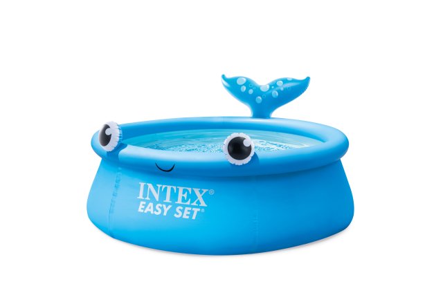 INTEX 6ft Jolly Whale Easy Set Pool – Fun Character-Themed Fast-Inflation Splash Pool for Toddlers