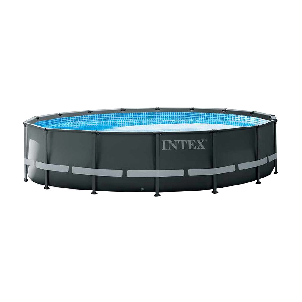 INTEX 16ft Round Ultra XTR Frame Pool Set – Superior Puncture Resistance Above Ground Swimming Pool for High-Use Fun