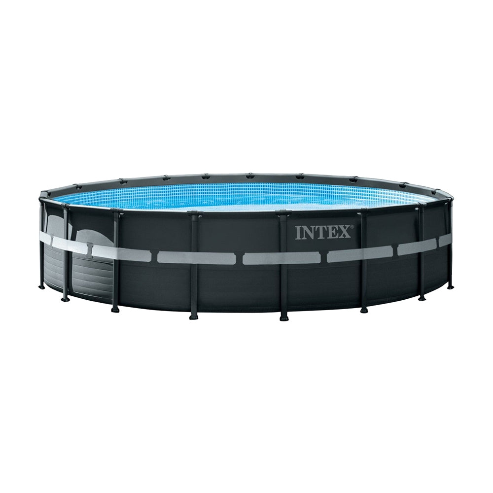 INTEX 18ft Round Ultra XTR Frame Pool Set – Luxury Outdoor Swimming Pool with Krystal Clear Sand Filtration & Safety Ladder