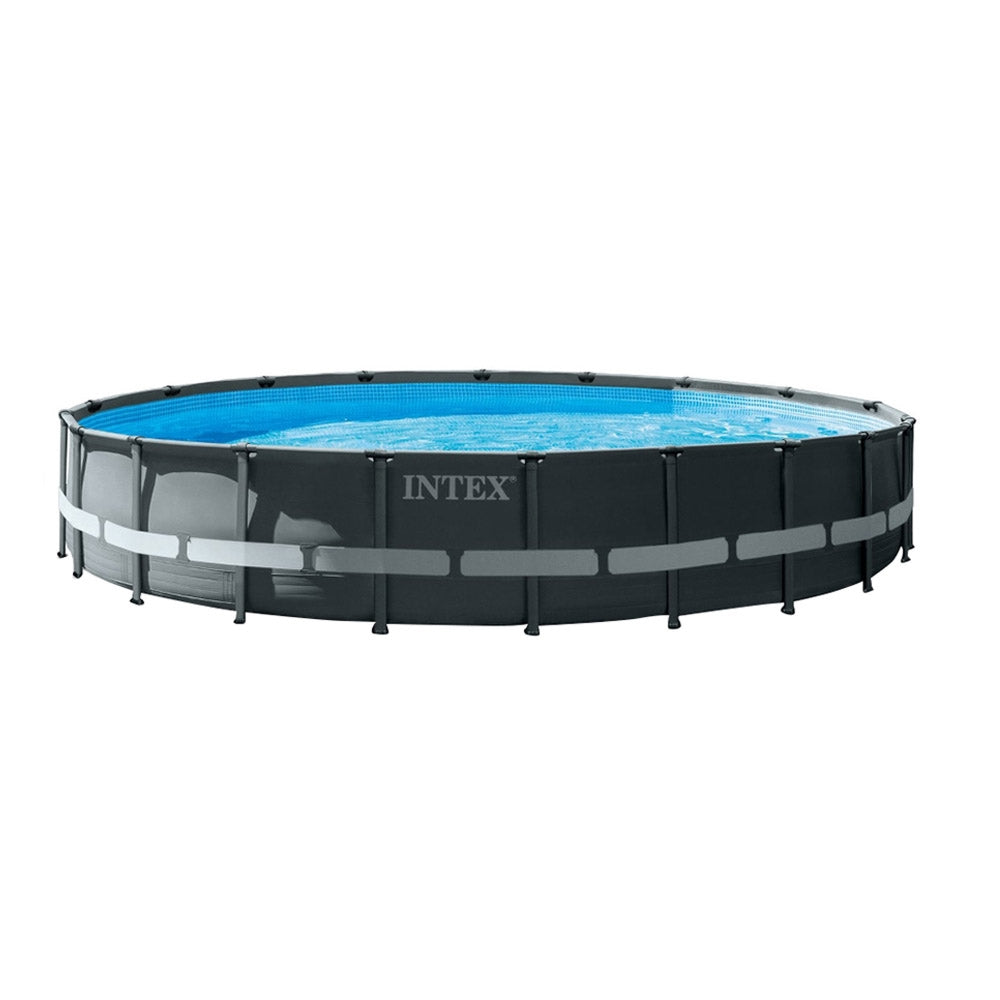 INTEX 18ft x 48in Ultra XTR Hybrid Frame Pool Set – Reinforced Steel Construction & Easy Setup Inflatable Components