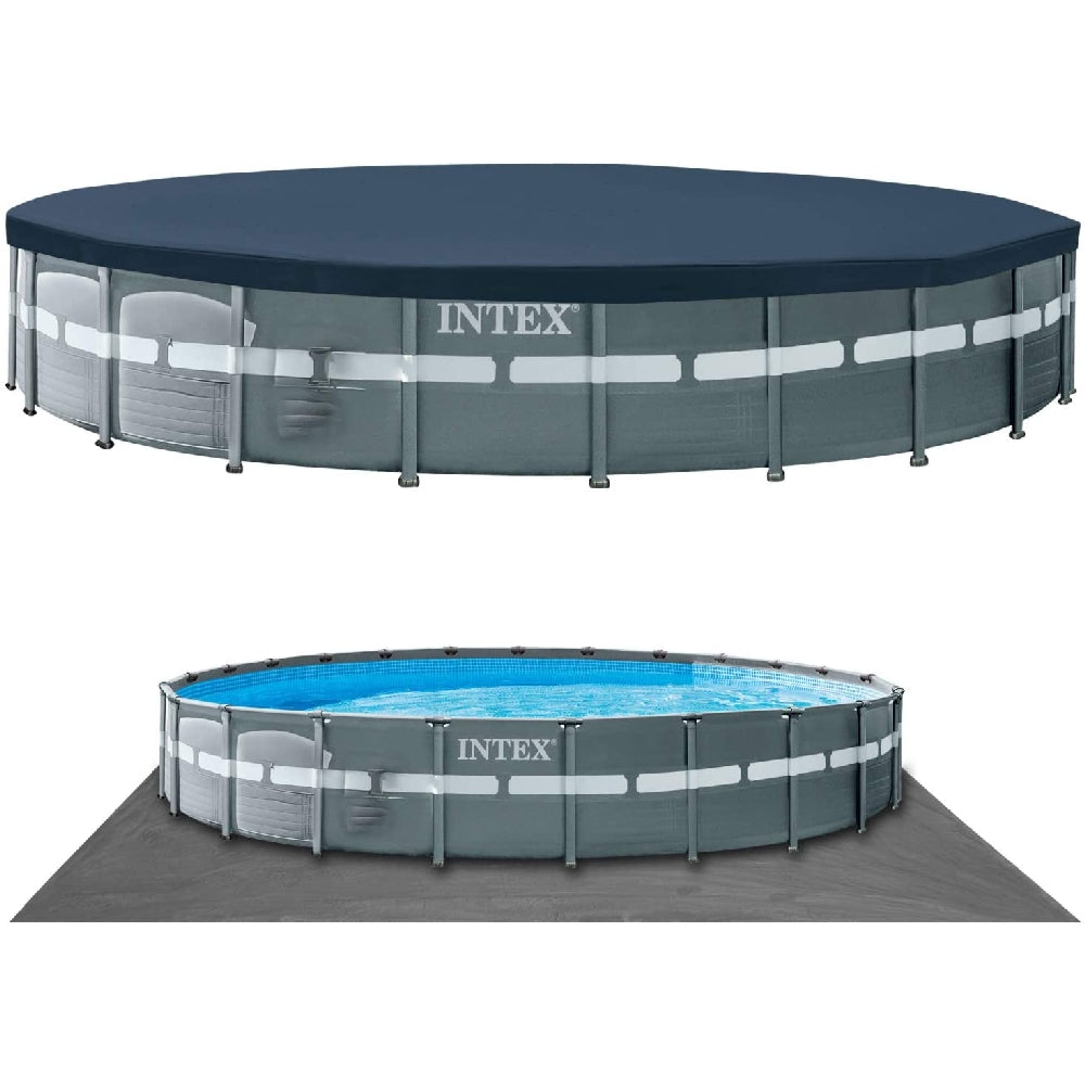 INTEX 24ft Round Ultra XTR Frame Above Ground Pool Set – Puncture Resistant Liner & Hydro Aeration Sand Filter - Image 3