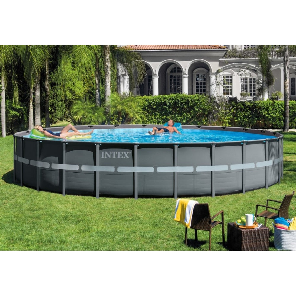 INTEX 24ft Round Ultra XTR Frame Above Ground Pool Set – Puncture Resistant Liner & Hydro Aeration Sand Filter - Image 7