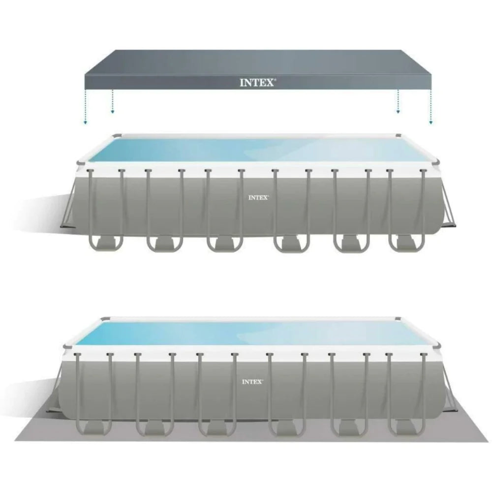INTEX 24ft x 12ft x 52in Ultra XTR Rectangular Pool Set – Heavy-Duty Galvanized Steel Frame Above Ground Pool with Sand Filter System - Image 3