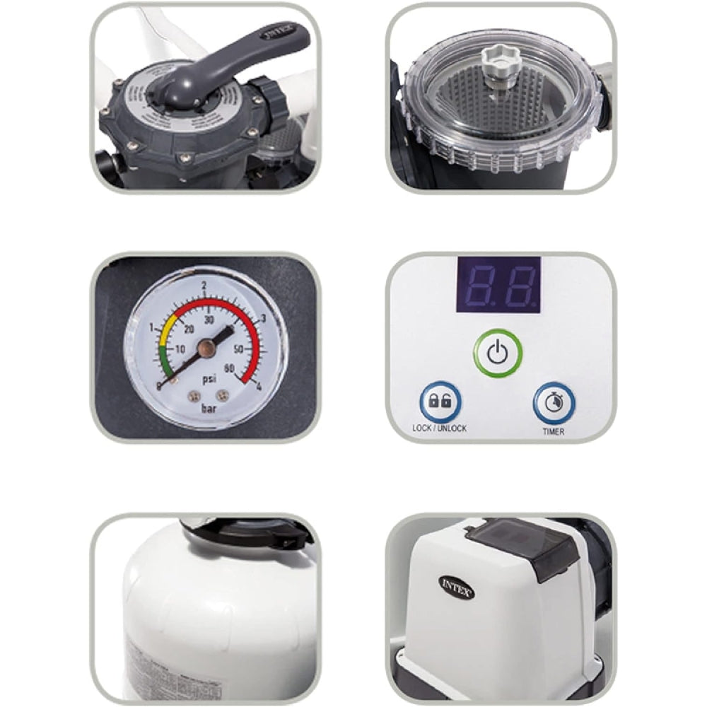 INTEX 2100 GPH Krystal Clear Sand Filter Pump – Professional Grade Above Ground Pool Water Purifier - Image 5