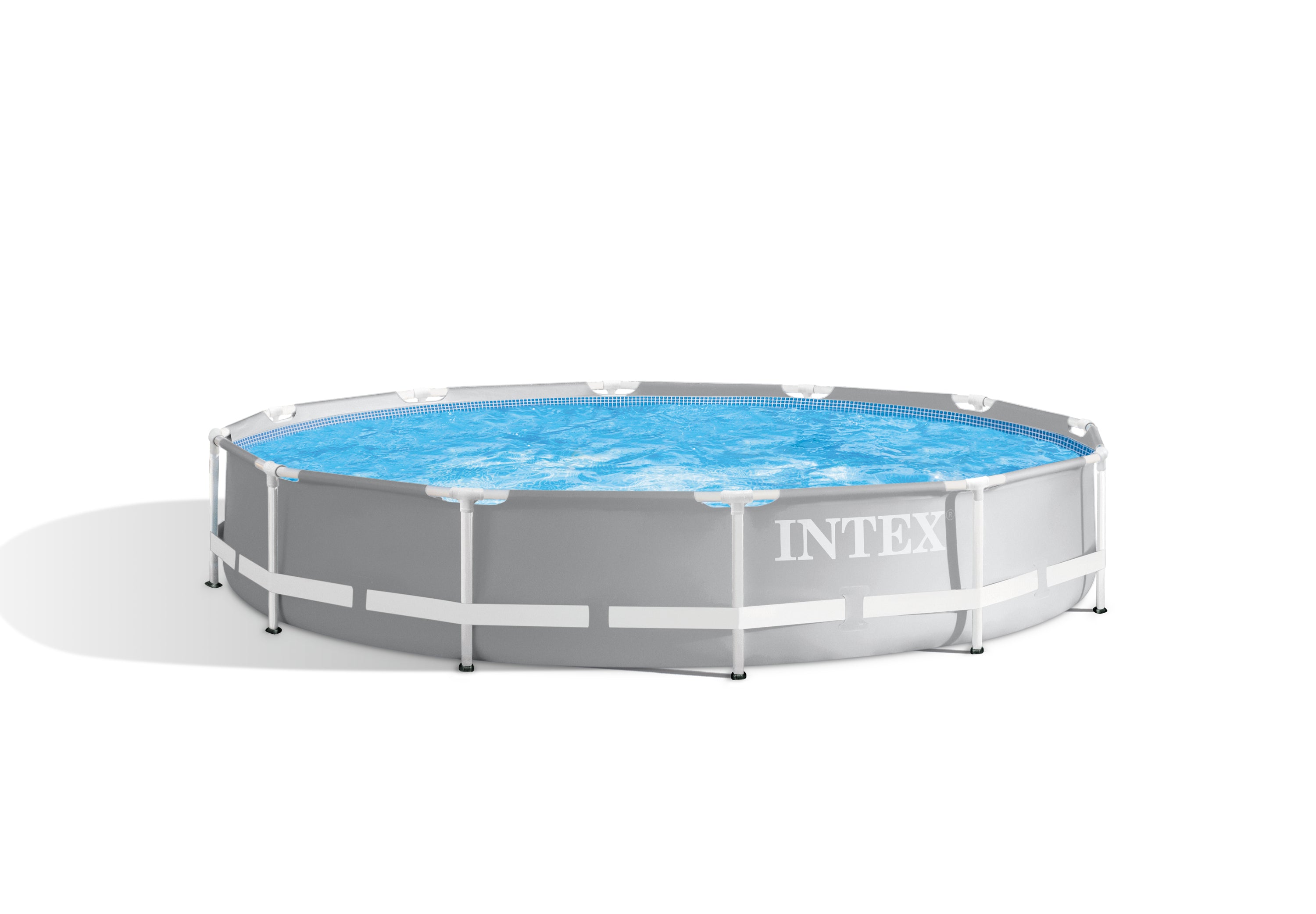 INTEX 12ft Prism Frame Pool – Upgraded Round Pool with Krystal Clear Pump