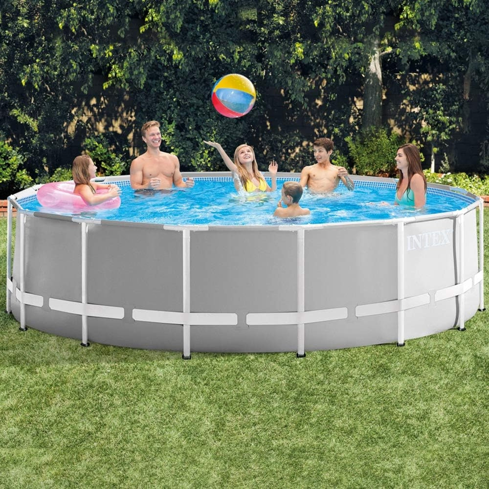 INTEX 15ft x 48in Prism Frame Round Pool Set – Mid-Size Above Ground Family Swimming Pool with All-Inclusive Filter Kit - Image 5