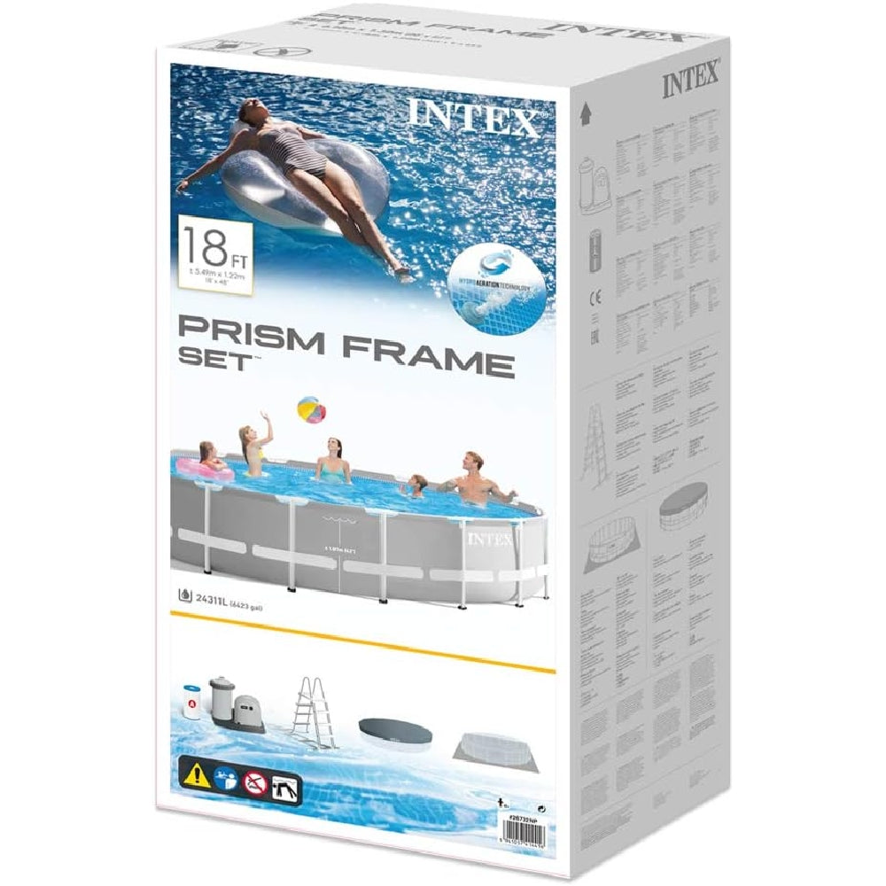 INTEX 18ft Round Prism Frame Premium Pool Set – Upgraded Steel Frame Above Ground Pool with Liner & Filter System - Image 5