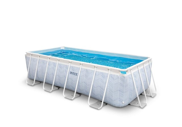 INTEX Chevron Print Prism Frame Rectangular Pool Set – Decorative Modern Pattern Above Ground Pool with Durable Steel Support - Image 5