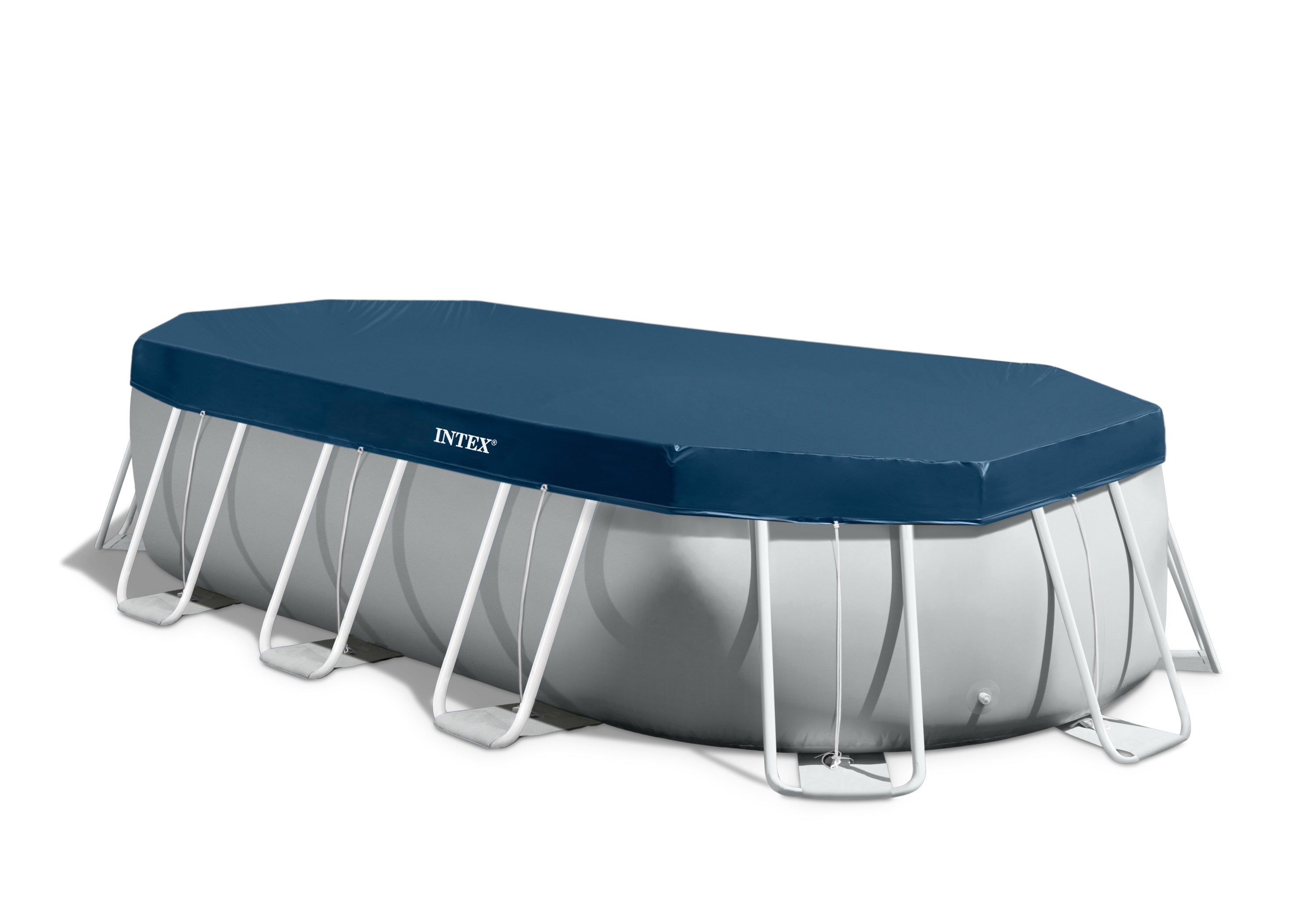 INTEX 16.5ft Prism Frame Oval Pool – Narrow Backyard Pool with Krystal Clear Pump