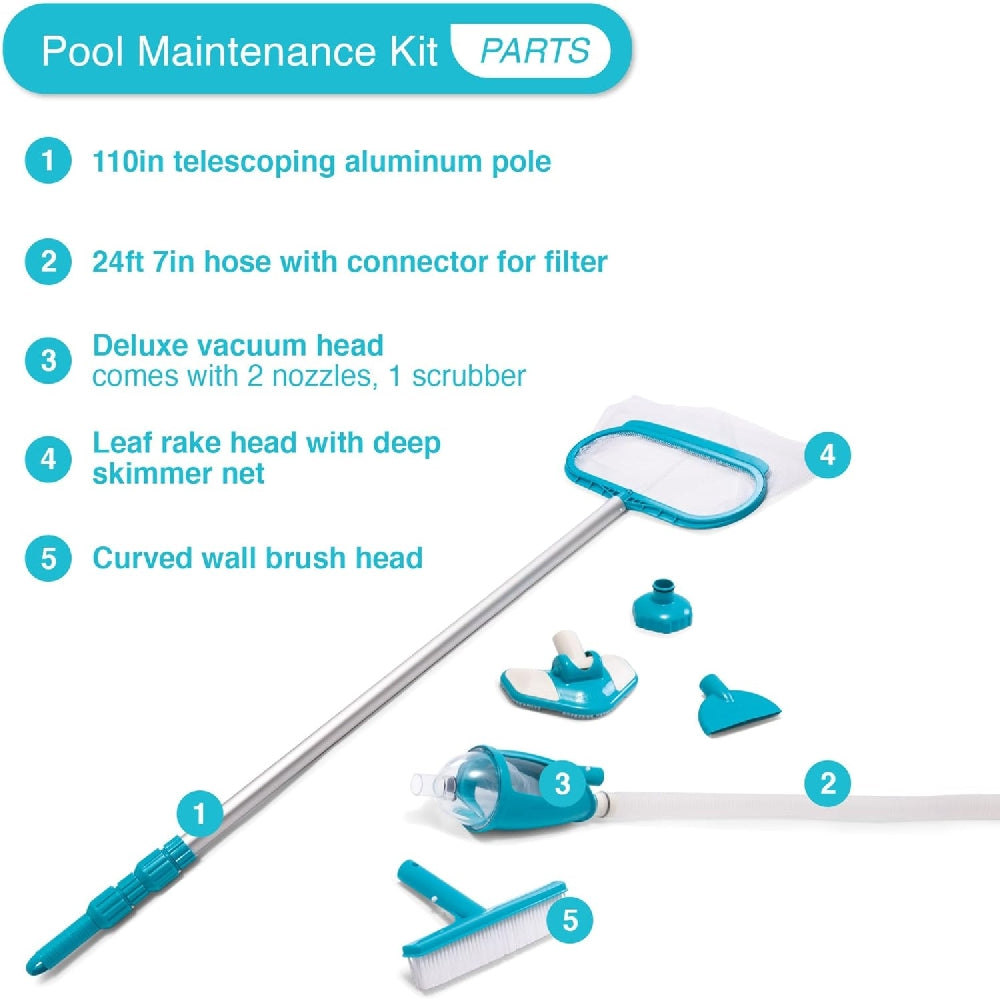 INTEX Deluxe Pool Maintenance Kit – Includes Vacuum, Skimmer Net & Scrub Brush for Above Ground Pools - Image 5