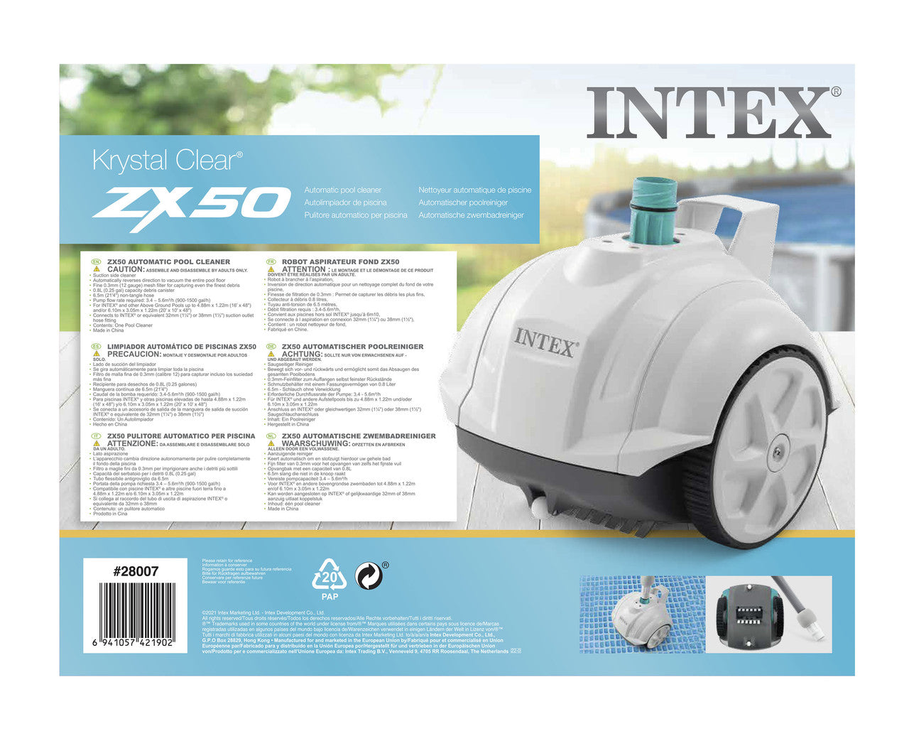INTEX ZX50 Automatic Suction Pool Cleaner – Compact Robotic Vacuum for Above Ground Pool Floor Maintenance - Image 4