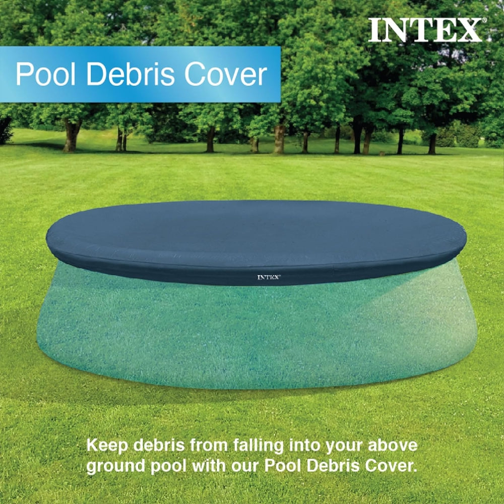INTEX 8ft Easy Set Pool Cover – Round Debris Guard with Rope Tie for Inflatable Top-Ring Pools - Image 3