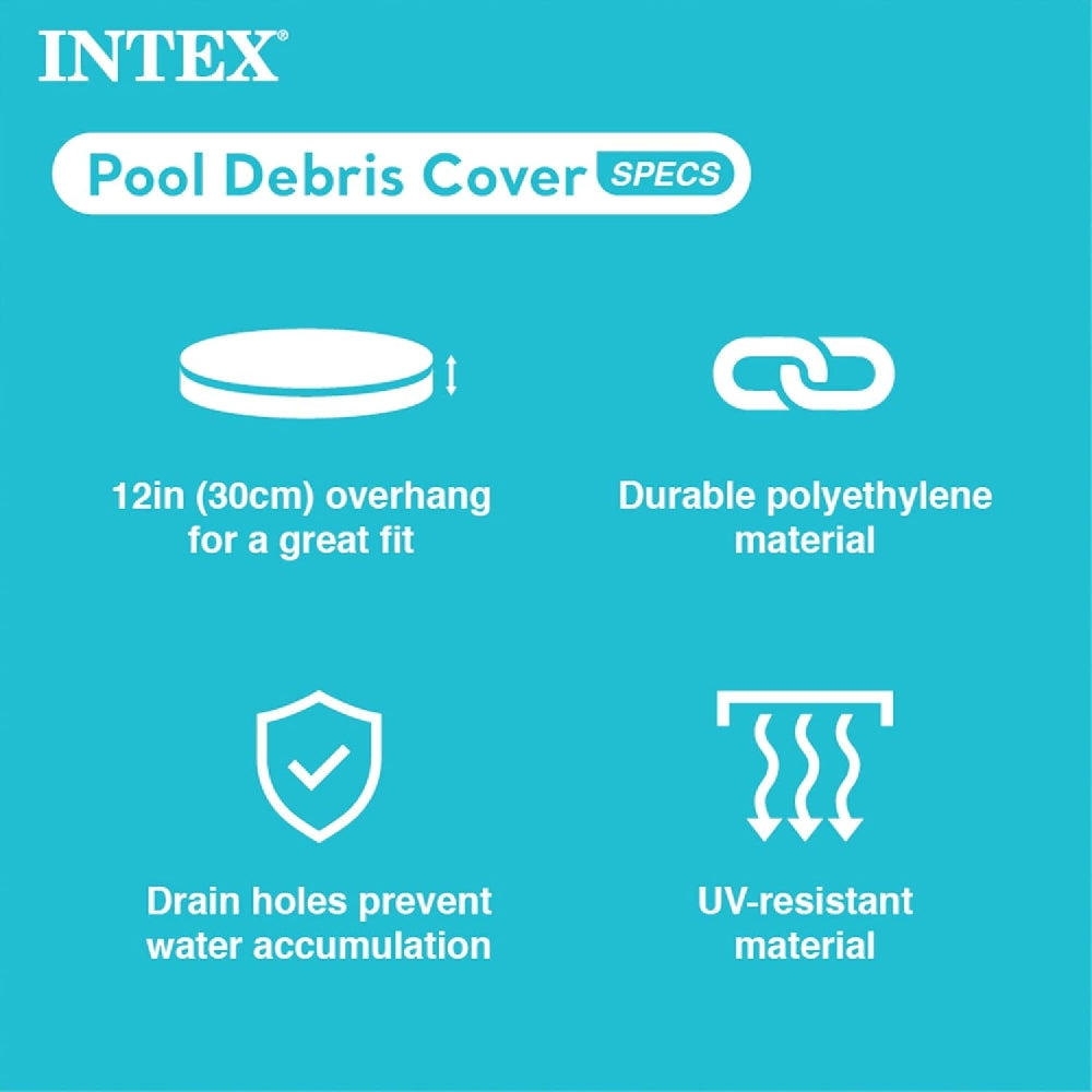 INTEX 8ft Easy Set Pool Cover – Round Debris Guard with Rope Tie for Inflatable Top-Ring Pools - Image 4