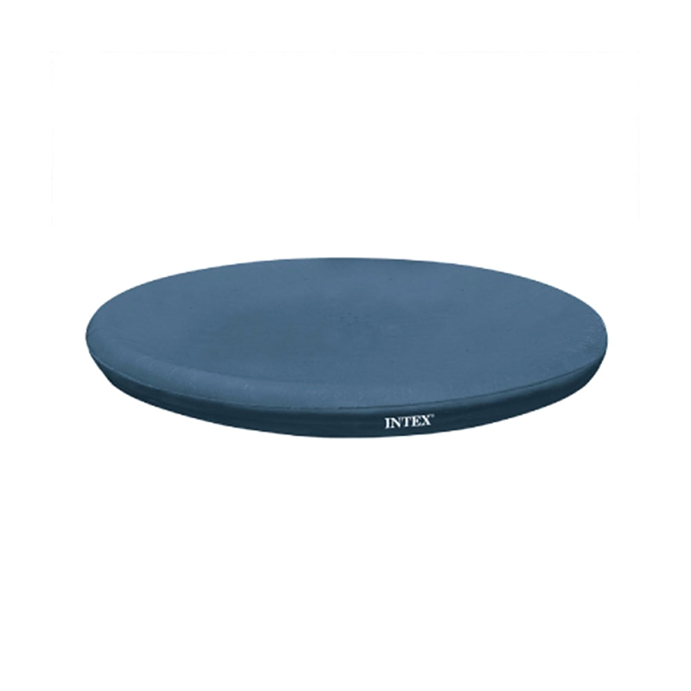 INTEX 10ft Easy Set Pool Cover – Round Inflatable Top-Ring Debris Shield with Drain Holes