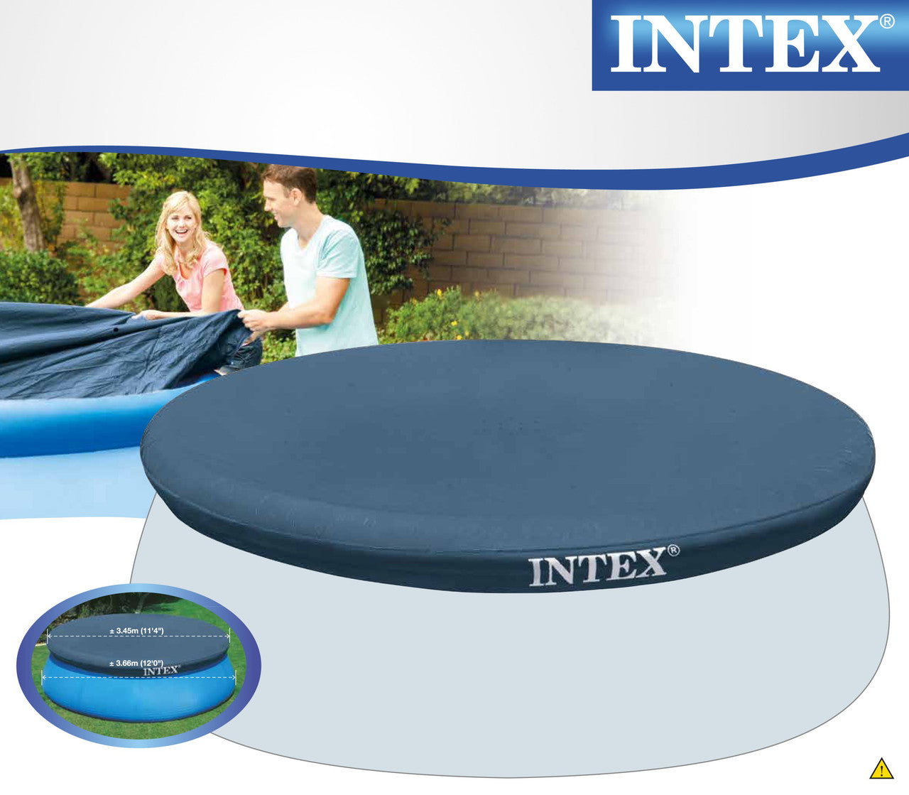 INTEX 12ft Easy Set Pool Cover – Round Debris Shield with Rope Tie to Prevent Water Contamination - Image 3