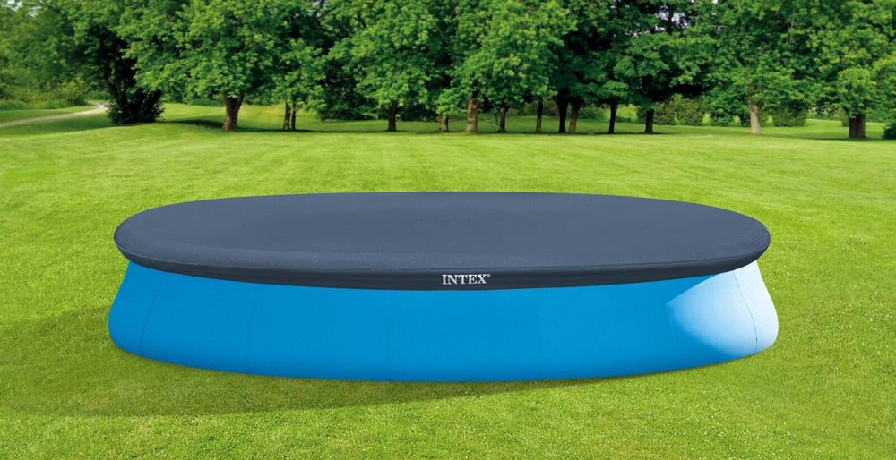 INTEX 15ft Easy Set Pool Cover – Round Debris Cover with Rope Tie for Inflatable Top-Ring Pools - Image 3